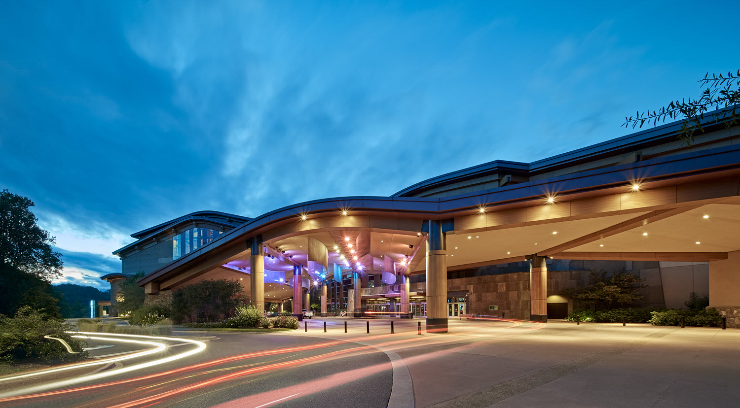 Entrance to the beautiful Harrah’s Cherokee Casino Resort